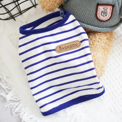 Striped Puppy Sleeveless Vest Spring Summer Pet Clothes for Small Dogs Pomeranian Chihuahua Pullovers Kitten T-shirts Outfits Pet Shop Pet Clothing
