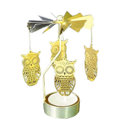 Gold Silver Candlesticks Rotating Romantic Rotation Spinning Carrousel Tea Light Candle Holder Dinner Wedding Bar Party