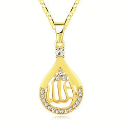 Huitan Water Drop Zirconia Pendant Necklace – Gold Color