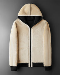Men Winter Lambswool Hooded Fleece Jacket –  Warm Casual Coat