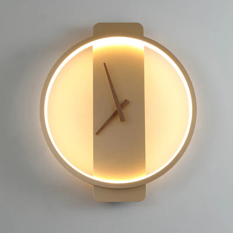 Nordic LED Wall Clock Lamp – Modern Decor Wall Light