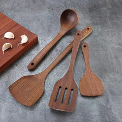 Wooden Spatula Wooden Spoon Frying Spatula Solid Wood High Temperature Resistant Soup Spoon No Paint No Wax Natural Material Kitchen Tools, Cooking Utensils