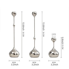 Silver Candle Holder, Metal Candlestick Romantic Art Table Decoration For Home Dining , Wedding Photography Props