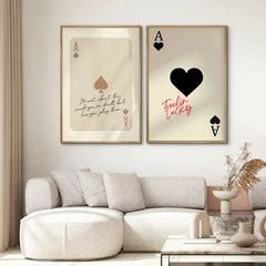 1pcs Ace Card Positive Sayings Print Fashion Canvas Wall Art Canvas Print Aesthetic Decor Vintage Bedroom Cute Poster  wall art