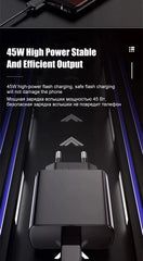 PD 45W Super Fast Charger For SAMSUNG Galaxy S21 S22 S23 S24 Ultra Fast Charging Phone USB C Charge Type C Cable 2M Wall Adapter