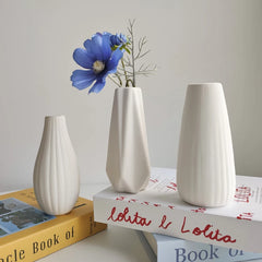 White Ceramic Vases Nordic Decorative Vasen Ornaments Home Living Room Decor Flower Arrangements Sketching Props Desktop Decor
