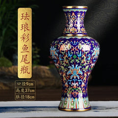 Jingdezhen-Ceramic Flower Vase Antique Enamel Pots for Plants Chinese Living Room Home Decor Versatile Practical Floor Ornaments