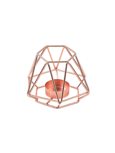 1pcs Metal Hexagon Geometric Design Tea Light Votive Candle Holders, Iron Hollow Tea Light Candle Holders for Vintage Wedding Ho