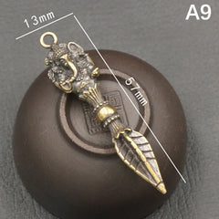 Handcraft Pendant Vintage Solid Religious Pestle Prayer Pendants Nepal Tibetan Buddhist Vajra Copper Crafts