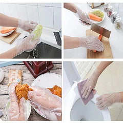 Clear Disposable Gloves Transparent Plastic Gloves Latex Free Food Prep Safe Gloves for Cooking Cleaning BBQ Kitchen Things