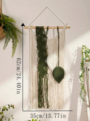 Multicolor Leaves Tapestry Boho Hand Woven Macrame With Wooden Beads Crafts Wall Hanging Nordic Home Decoration Mother Day Gift