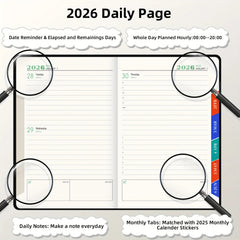2026 Productivity Planner&Habit Tracker Set-Daily Goal Setting,Time Management Journal with Task Tracking|400Page Thick Notebook