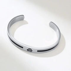 Men Bangle, Enemal Bangle Mens, Viking Logo Cuff Bracelet For Gentleman ,Stainless Steel Minimalist Bracelets