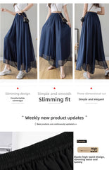 Women’s High-Waist Chiffon Wide-Leg Pants – Spring/Summer Plus Size