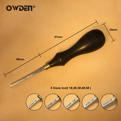 OWDEN #1-5 Leather Edge Beveler Tool Leathercraft Skiving Tool for Hand Leather Sharpness Professional Chamfering Edge Beveler