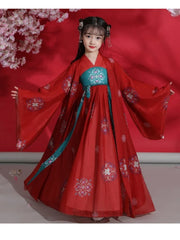China Traditional dress for Girls Ancient Chinese Costume Child Kid Fairy Dress Cosplay Hanfu Folk Dance Performance Clothing