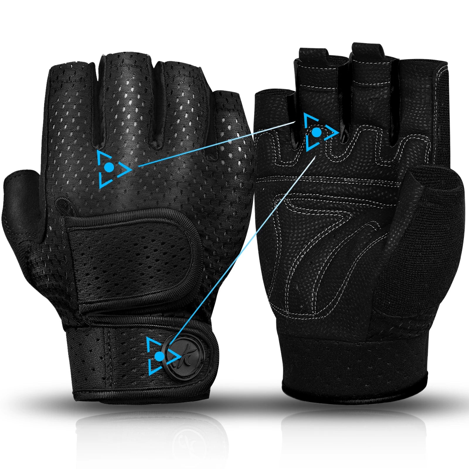 MOREOK Non-Slip Gym Gloves – 3mm Padded Weightlifting & Training