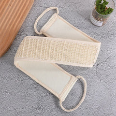 Natural Cotton Linen Long Strip Bath Towel Powerful Exfoliating Back Massage Rubbing Shower Brush Body Scrubber Cleaning Tool