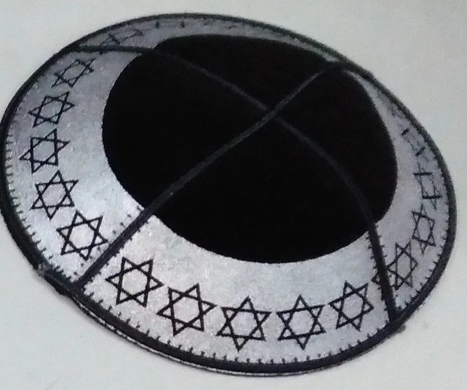 PRINTED SUEDE LEATHER KIPPAH JEWISH KIPPAH LEATHER YARMULKE KIPPAH
