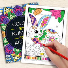 32 Pages Color By Number Mandala Coloring Book for Adults Relaxation Stress Relief Mindfulness Anti-Anxiety Therapy Gift