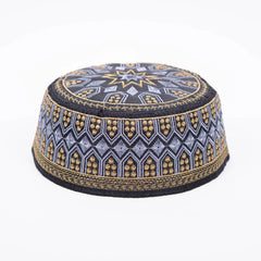 RIMAIRE Black and Yellow Muslim Preyer Hat Designer Embroidery Islamic Men Hat Newest Hair Cover Yarmulke Causal Party Wholesale