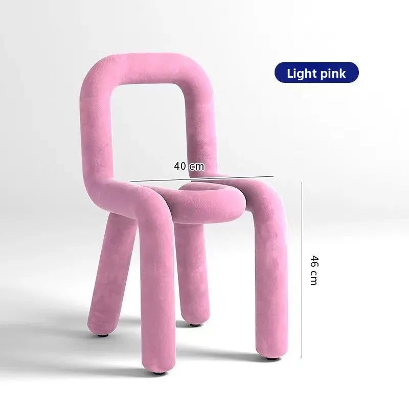 INS Klein Blue Designer Creative Makeup Stool Modern Minimalist Dining Chair with Backrest Trendy Vanity Seat for Adults Home Kitchen & Dining Furniture
