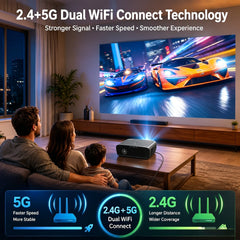 4000 ANSI 4K UHD Video Projector Android 14 Google TV Daytime Native 1080P Wifi Auto Focus Tof Home Theater Beamer For Movie