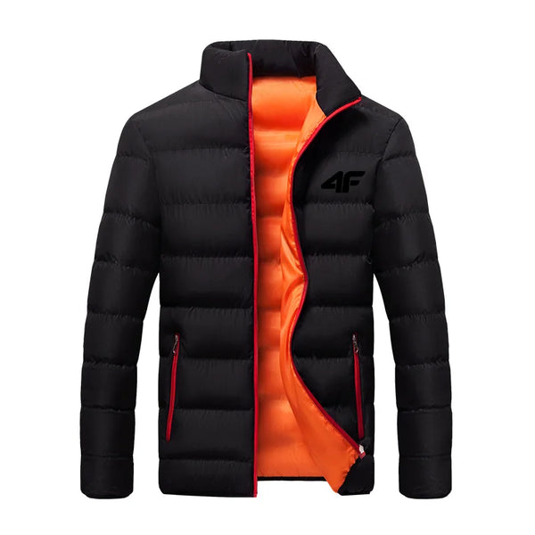 Men's  New Winter Long Sleeve Cotton Coat Zipper Jacket Men's Cotton Coat
