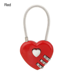 Heart Shaped 3 Digit Password Lock Luggage Travel Suitcase Locker Case Supply Code Drawers Padlock Security Tool Accessories