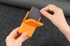 Ultra Thin Premium Magnetic PU Leather Phone Adsorption Stand Card Slot Holder Universal  Device Pouch Card Holder Accessories