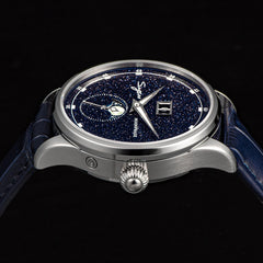 Sugess Moonphase Watch of Men 40mm Automatic Mechanical Wristwatches Origin ST2528 Movement Stainless Steel Blue Sandstone Dials