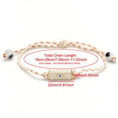 Lucky Eye Adjustable Colorful Braided Rope Bracelet Turkish Evil Eye Bead Copper Zircon Charm Bracelet for Women Men Jewelry