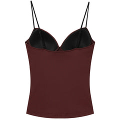 HXAO Burgundy Corset Camisole – Women Sleeveless Backless Top