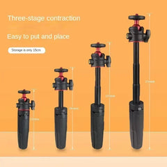 MT-08 Mini Extendable Desktop Tripod Handheld Photography Bracket Stand w/ Flexible Ballhead 1/4 Inch Screw Mount for Selfie