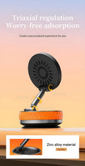 K10 Vacuum Suction Cup Car Magnetic Wireless Charger Foldable 360° Universal Rotating Stand for iPhone Samsung Gym Bath Mirror