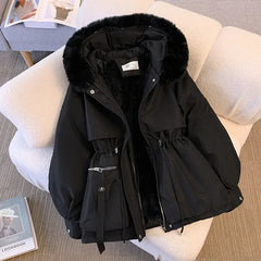 Women’s  Apparel Cotton-Padded Hooded Parka – Warm Winter Coat
