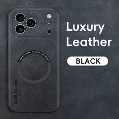 For Magsafe Leather Shockproof Phone Cases For iPhone 17 16 15 14 13 12 11 Pro Max 16e Plus Air Magnetic Wireless Charging Cover
