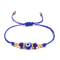 Turkish Evil Eye Bracelets For Women Men Handmade Woven Crystal Beads Demon Eyes Red Black Rope Chain Bracelet Couple Jewelry