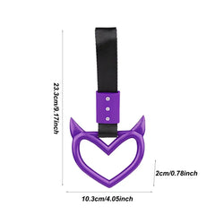 Rear Bumper Warning Ring Ring Devil Heart-Shaped Car Hand Strap Creative Unique Easy To Install Rear Bumper Warning Ring For Car