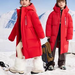 Kids Winter Down Jacket For Boy Girl Hooded Waterproof Thick Warm Teenage Girl Down Jacket 5-14 Years Kids Parka Outwear Coat