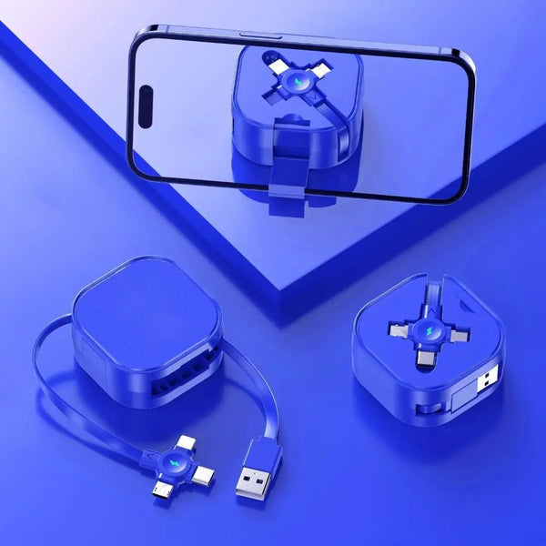 Retractable 3 In 1 Charging Cable Micro USB Type C Charger Line Accessories Portable for iPhone /Huawei /Samsung /Xiaomi