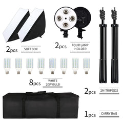 Photography 50x70CM Four Lamp Softbox Kit Continuous Lighting System Soft Box Accessories Photo Studio Equipment