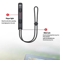 GAMINJA 2Pcs Gamepad Wrist Strap For Switch Joycon Replacement Joy Con Controller Wrist Strap Lanyard Built in Aluminum Alloy