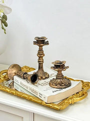 Retro Resin Candle Holder Sconce Nostalgic Antique French Candle Holder Home Decoration Photography Romantic Props