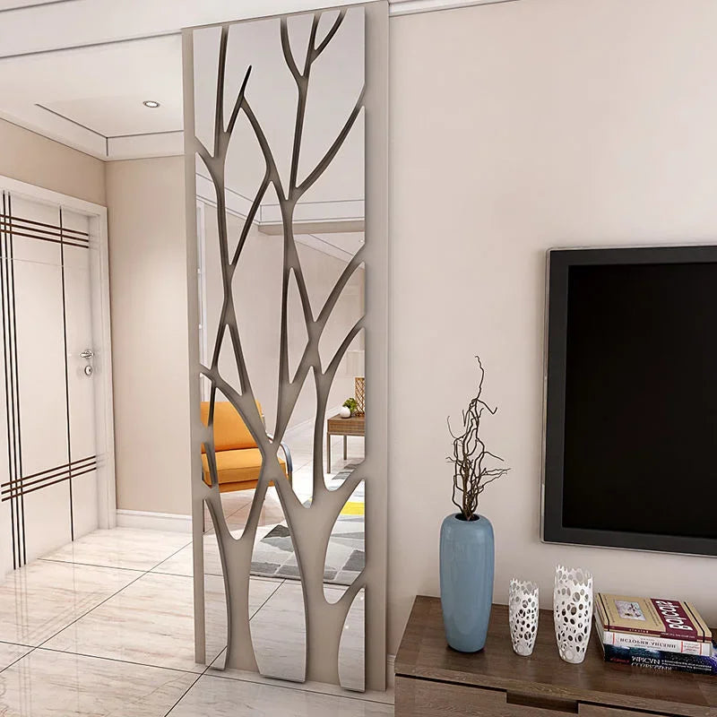 3D Acrylic Lucky Tree Wall Stickers DIY Stickers Art Mirror TV Background Wall Stickers Home Living Room Bedroom Home Decor Mirror Art