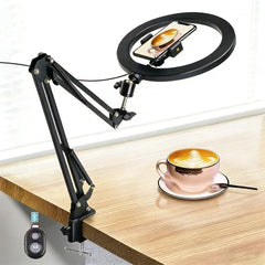 Live Stand Mobile Phone Professional Overhead Lighting Fixed Shooting Camera With Instructi Recording Video Selfie Stick