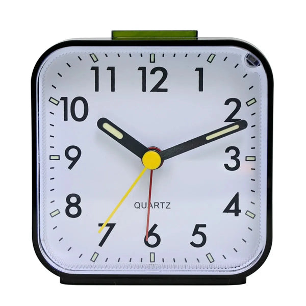 1pc Simple Night Light Small Alarm Clock, Bedside Desktop with Snooze Function Household Creative Plastic Quartz Clock