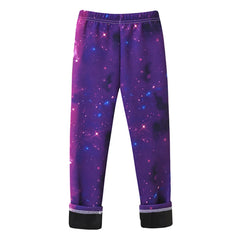 Girls Warm Plush Long Pants for Autumn Spring Cartoon Butterfly Striped Soft Cozy Leggings Fleece-Lined Bottoms Kids Casual Wear