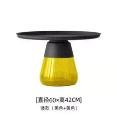 Artistic Glass Coffee Table, Creative Design End Tables for Living Room , Stylish Accent Tea Table with Various Sizes & Colors Living Room Furniture