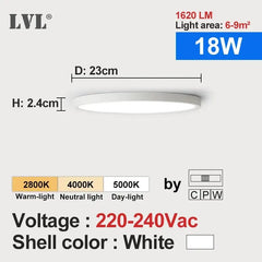 Home Decor LED Ceiling Light Wood Grain & White 3 in 1 Lighting Colors Home Lighting Kitchen Bedroom Bathroom Round Flush Ceiling Lamp
